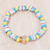 Recycled glass beaded stretch bracelet, 'Radiant Abifao' - Eco-Friendly Pastel-Toned Recycled Beaded Stretch Bracelet