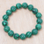 Recycled glass beaded stretch bracelet, 'Aseda Allure' - Eco-Friendly Recycled Glass Beaded Stretch Bracelet in Green