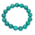 Recycled glass beaded stretch bracelet, 'Aseda Allure' - Eco-Friendly Recycled Glass Beaded Stretch Bracelet in Green