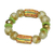 Recycled glass beaded bracelet, 'Aseda in Summer' - Eco-Friendly Green and Red Recycled Glass Beaded Bracelet