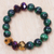 Recycled glass beaded stretch bracelet, 'Colors of My Soul' - Eco-Friendly Glass Crystal and Tiger's Eye Beaded Bracelet