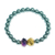 Recycled glass beaded stretch bracelet, 'colours of My Spirit' - Eco-Friendly Glass and Crystal Beaded Stretch Bracelet