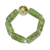 Stretch-Armband aus recyceltem Glas und Achatperlen - Umweltfreundliches grünes Armband aus recyceltem Glas und Achatperlen