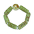 Recycled glass and agate beaded stretch bracelet, 'Green Pride' - Eco-Friendly Green Recycled Glass and Agate Beaded Bracelet