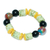 Recycled glass beaded stretch bracelet, 'Ghana's honour' - Handmade colourful Recycled Glass Beaded Stretch Bracelet