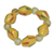 Recycled glass beaded stretch bracelet, 'Joyous Friend' - Hand-Painted Yellow Recycled Glass Beaded Stretch Bracelet