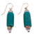 Recycled glass beaded dangle earrings, 'Dashing Glory' - Eco-Friendly Teal Recycled Glass Beaded Dangle Earrings