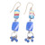 Recycled glass beaded dangle earrings, 'Divine Blue Gyidi' - Eco-Friendly Blue Recycled Glass Beaded Dangle Earrings