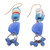 Recycled glass beaded dangle earrings, 'Divine Blue Gyidi' - Eco-Friendly Blue Recycled Glass Beaded Dangle Earrings