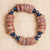 Bauxite and recycled glass beaded stretch bracelet, 'Vibrant Earth' - Bauxite and Recycled Glass Beaded Stretch Bracelet