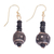 Onyx and terracotta beaded dangle earrings, 'Passion & Desire' - Natural Onyx and Terracotta Beaded Dangle Earrings