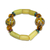 Recycled glass and plastic beaded stretch bracelet, 'Prosperous Memory' - Yellow-Toned Recycled Glass and Plastic Beaded Bracelet