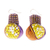 Cotton statement earrings, 'Splendid Aseda' - Vase-Inspired Cotton Statement Earrings with Brass Hooks