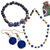 Set de regalo seleccionado - set de regalo de joyería de 3 artículos elaborados con materiales reciclados en azul