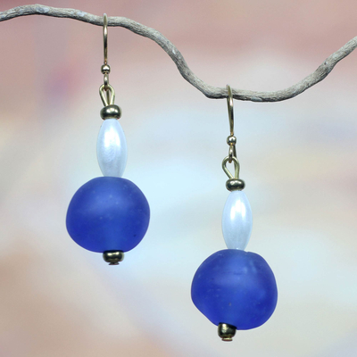 Curated gift set, 'Blue Delight' - 3-Item jewellery Gift Set Made from Recycled Materials in Blue