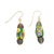 Recycled glass beaded dangle earrings, 'Green Looks' - Green and Yellow Recycled Glass Beaded Dangle Earrings