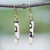 Beaded dangle earrings, 'Yijiemor' - Handcrafted Brown and Ivory Beaded Dangle Earrings