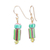 Recycled glass beaded dangle earrings, 'Adiagba' - Green Striped Recycled Glass Beaded Dangle Earrings