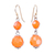 Ohrhänger aus recyceltem Glas - Umweltfreundliche geometrische orangefarbene Ohrhänger aus recyceltem Glas