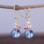 Recycled glass beaded dangle earrings, 'Adiagba in Red' - Eco-Friendly Blue and Red Recycled Glass Dangle Earrings