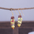 Recycled glass beaded dangle earrings, 'Ghana's Colors' - Brown and Yellow Recycled Glass Beaded Dangle Earrings