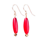 Carnelian and recycled glass beaded dangle earrings, 'Love & Luxury' - Natural Carnelian and Golden Glass Beaded Dangle Earrings