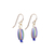 Recycled glass beaded dangle earrings, 'Stripes of Style' - Striped Blue Recycled Glass Beaded Dangle Earrings