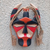 African wood mask, 'Senufo Glory' - Traditional Hand-Painted Red and Black African Wood Mask