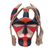 African wood mask, 'Senufo Glory' - Traditional Hand-Painted Red and Black African Wood Mask