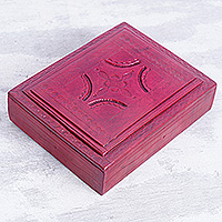 Leather and wood jewelry box, Passionate Secret