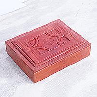 Leather and wood jewelry box, Regal Creation