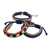 Handwoven macrame bracelets, 'Clever Vibes' (set of 3) - Set of 3 Macrame Bracelets in Blue, Brown and Rainbow Hues