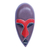 African wood mask, 'Queen Nefertiti' - Hand-Painted Purple and Red Queen Nefertiti African Mask