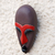 African wood mask, 'Queen Nefertiti' - Hand-Painted Purple and Red Queen Nefertiti African Mask