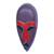 African wood mask, 'Queen Nefertiti' - Hand-Painted Purple and Red Queen Nefertiti African Mask