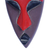 African wood mask, 'Queen Nefertiti' - Hand-Painted Purple and Red Queen Nefertiti African Mask