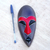 African wood mask, 'Queen Nefertiti' - Hand-Painted Purple and Red Queen Nefertiti African Mask