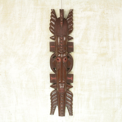 Akan-Holzmaske, „Osubum“ – handgefertigte Holzmaske