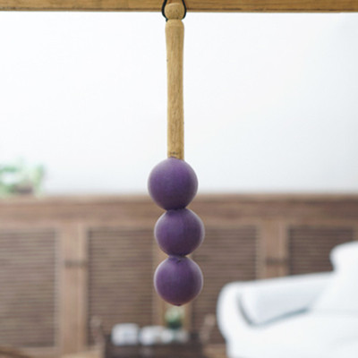 Wood and dried gourd televi shaker, 'Deep Lavender Tune' - Deep Lavender Ofram Wood and Calabash Gourd Televi Shaker