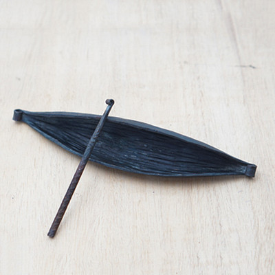 Iron atoke, 'Banana Bell' - Forged Iron African Musical Instrument Atoke or Banana Bell
