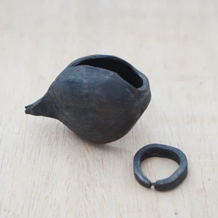 Iron grello finger bell, 'Rhythm of Tradition' - Forged Iron Grello Finger Bell Percussion Musical Instrument