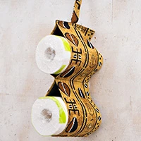 Cotton tissue holder, 'Days of Ease' - Handcrafted 100% Cotton Double-Compartment Tissue Holder