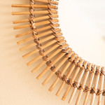 Rattan wall mirror, 'Boho Reflection' - Bohemian Handcrafted Rattan Wall Mirror with Sunburst Design