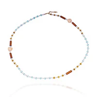 Recycled glass waist beads, 'Chic Royal Curve' - Bohemian Recycled Glass Waist Beads Belly Chain Body Jewelry