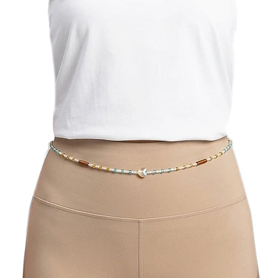 Recycled glass waist beads, 'Royal Curve' - Adjustable Recycled Glass Waist Beads or Belly Chain