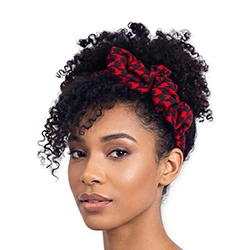 Cotton headband, 'Vibrant Touch' - Handcrafted Cotton Headband Bandana in Red and Black Shades