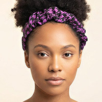 Cotton headband, 'Enchanted Locks' - Purple & Black 100% Cotton Headband with Houndstooth Pattern