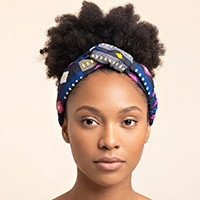 Cotton headband, 'Starry Variety' - Geometric-Patterned Multicolor 100% Cotton Elastic Headband