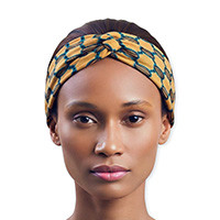 Cotton headband, 'Earthy Appeal' - Bohemian Wide Cotton Headband and Bandana in Earthy Palette