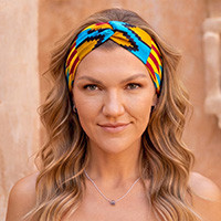 Cotton headband, 'Sunshine Fun' - Multi-Patterned 100% Cotton Headband in a Yellow Base Hue